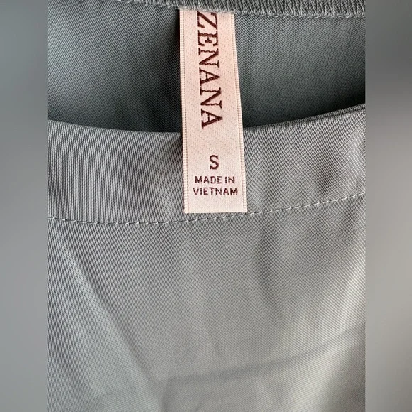 NWOT Zenana Heavy Woven Span Crop Tee & Skirt Set in Teal Size Small - Picture 3 of 12